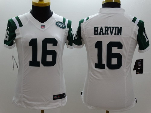 Nike New York Jets #16 Percy Harvin White Limited Womens Jersey