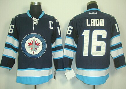 Winnipeg Jets #16 Andrew Ladd Navy Blue Jersey