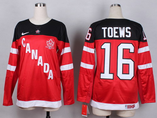 2014/15 Team Canada #16 Jonathan Toews Red 100TH Womens Jersey