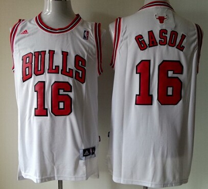 Chicago Bulls #16 Pau Gasol Revolution 30 Swingman White Jersey