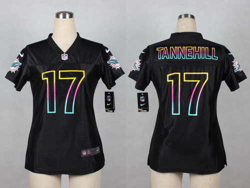 Nike Miami Dolphins #17 Ryan Tannehill Pro Line Black Fashion Womens Jersey