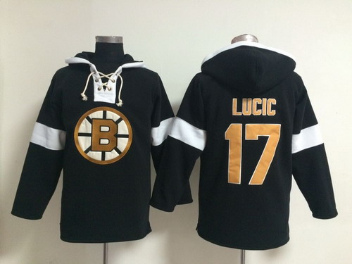 2014 Old Time Hockey Boston Bruins #17 Milan Lucic Black Hoodie