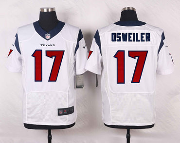 Nike Texans #17 Brock Osweiler White Men's Stitched NFL Elite Jersey