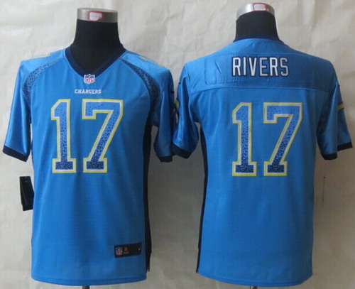 Nike San Diego Chargers #17 Philip Rivers Drift Fashion Blue Kids Jersey