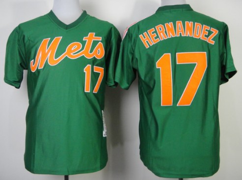 New York Mets #17 Keith Hernandez 1987 Green Throwback Jersey
