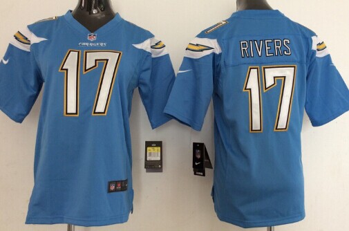 Nike San Diego Chargers #17 Philip Rivers 2013 Light Blue Game Kids Jersey