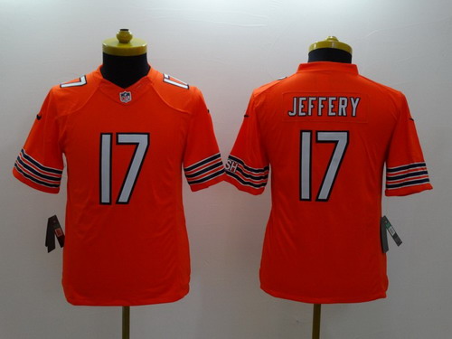 Nike Chicago Bears #17 Alshon Jeffery Orange Limited Kids Jersey