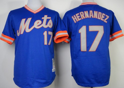New York Mets #17 Keith Hernandez 1983 Blue Throwback Jersey