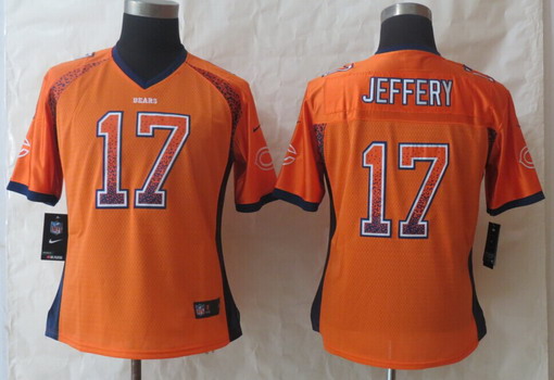Nike Chicago Bears #17 Alshon Jeffery Drift Fashion Orange Womens Jersey