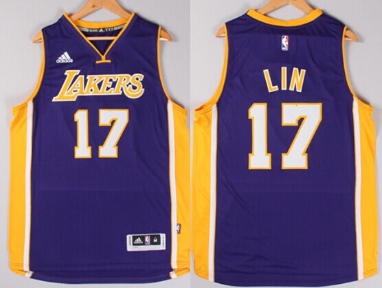Los Angeles Lakers #17 Jeremy Lin Revolution 30 Swingman 2014 New Purple Jersey