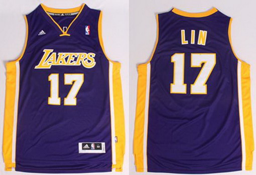 Los Angeles Lakers #17 Jeremy Lin Revolution 30 Swingman Purple Jersey