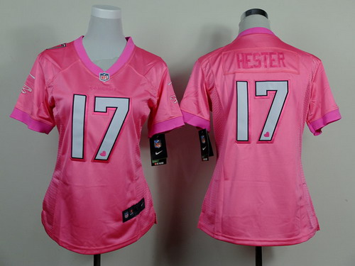 Nike Atlanta Falcons #17 Devin Hester Pink Love Womens Jersey