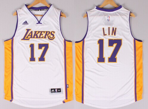 Los Angeles Lakers #17 Jeremy Lin Revolution 30 Swingman 2014 New White Jersey