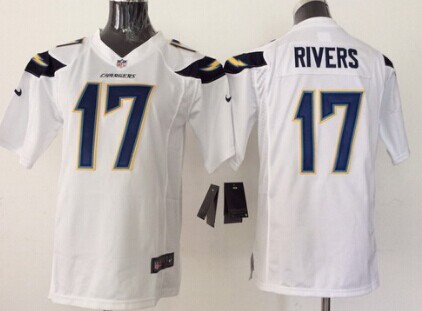 Nike San Diego Chargers #17 Philip Rivers 2013 White Game Kids Jersey