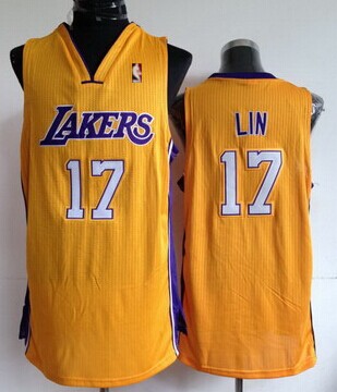 Los Angeles Lakers #17 Jeremy Lin Yellow Swingman Jersey