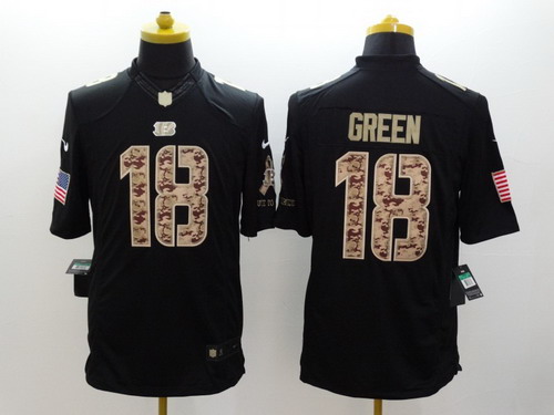 Nike Cincinnati Bengals #18 A.J. Green Salute to Service Black Limited Jersey