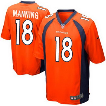 Nike Denver Broncos #18 Peyton Manning 2013 Orange Game Jersey