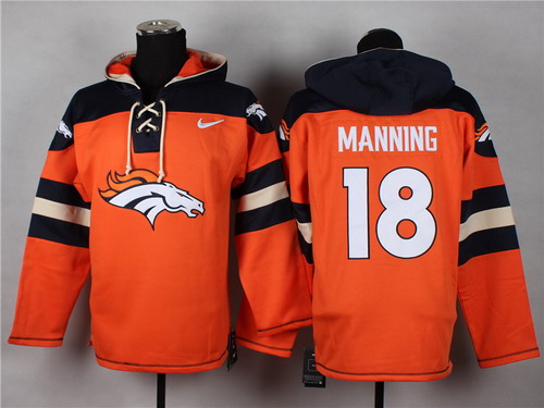 Nike Denver Broncos #18 Peyton Manning 2014 Orange Hoodie