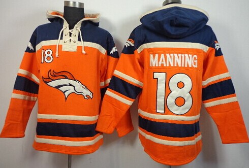Denver Broncos #18 Peyton Manning 2014 Orange Hoodie