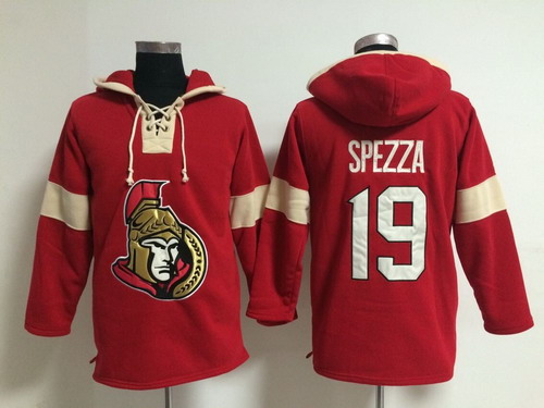 2014 Old Time Hockey Ottawa Senators #19 Jason Spezza Red Hoodie