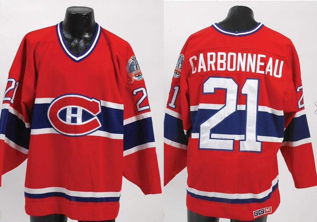 1989 GUY CARBONNEAU MONTREAL CANADIENS STANLEY CUP FINALS GAME JERSEY