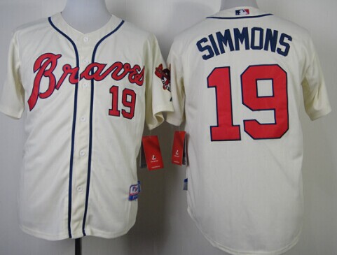 Atlanta Braves #9 Andrelton Simmons Cream Jersey