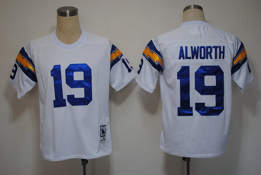 San Diego Chargers #19 Lance Alworth White Throwback Jersey