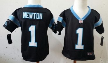 Nike Carolina Panthers #1 Cam Newton Black Toddlers Jersey