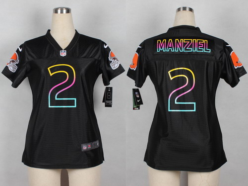 Nike Cleveland Browns #2 Johnny Manziel Pro Line Black Fashion Womens Jersey