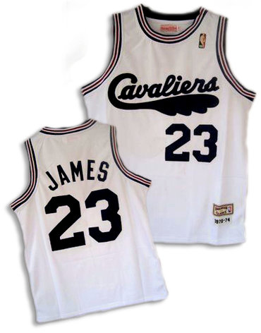 Cleveland Cavaliers #23 LeBron James 2009 White Swingman Throwback Jersey