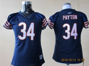 Chicago Bears #34 Payton Womens Blue Field Flirt Fashion Jersey