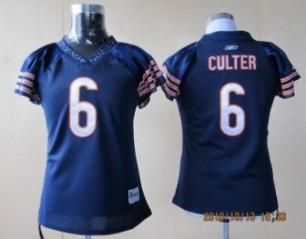 Chicago Bears #6 Cutler Womens Blue Field Flirt Fashion Jersey