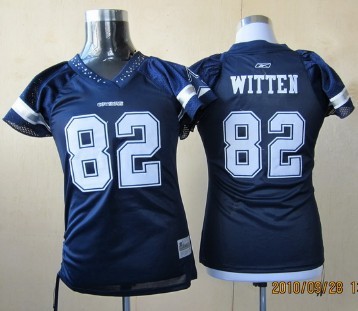 Dallas Cowboys #82 Witten Blue Womens Field Flirt Fashion Jersey 