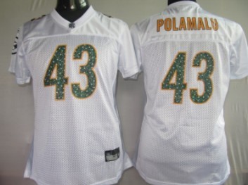 Pittsburgh Steelers #43 Polamalu White Womens Sweetheart Jersey 