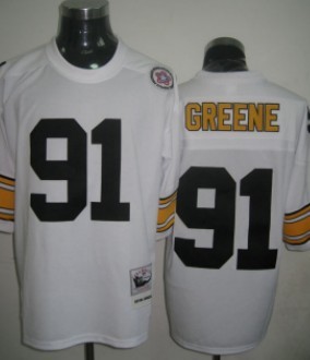 Pittsburgh Steelers #91 Kevin Greene White Throwback Jersey 