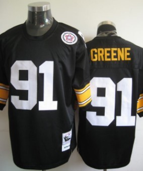 Pittsburgh Steelers #91 Kevin Greene Black Throwback Jersey 