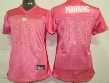 New York Giants #10 Manning Pink Womens Sweetheart Jersey 