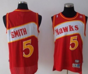 Atlanta Hawks #5 Josh Smith Red Swingman Throwback Jersey 