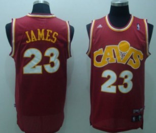 Cleveland Cavaliers #23 LeBron James CavFanatic Red Swingman Throwback Jersey
