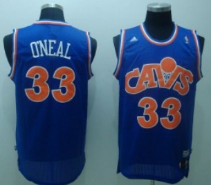 Cleveland Cavaliers #33 Shaquille O'neal CavFanatic Blue Swingman Throwback Jersey