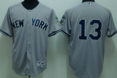 New York Yankees #13 Alex Rodriguez Gray Jersey 