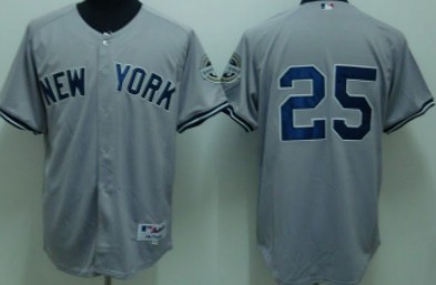 New York Yankees #25 Mark Teixeira Gray Jersey 