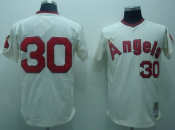 LA Angels of Anaheim #30 Nolan Ryan 1973 Cream Throwback Jersey