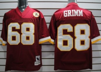 Washington Redskins #68 Russ Grimm Red Throwback Jersey