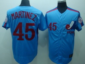 Montreal Expos #45 Pedro Martinez 1982 Blue Throwback Jersey