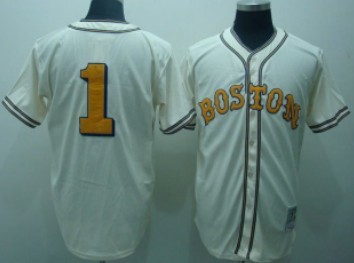 Boston Red Sox #1 Bobby Doerr Cream Throwback Jersey 