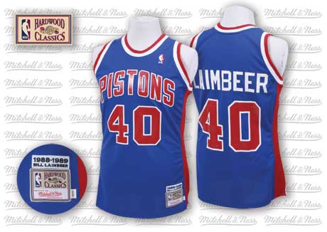 Detroit Pistons #40 Bill Laimbeer Blue Swingman Throwback Jersey 