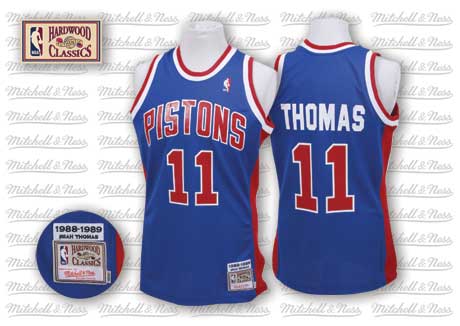 Detroit Pistons #11 Isiah Thomas Blue Swingman Throwback Jersey 