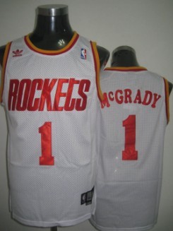 Houston Rockets #1 Tracy McGrady White Swingman Throwback Jersey