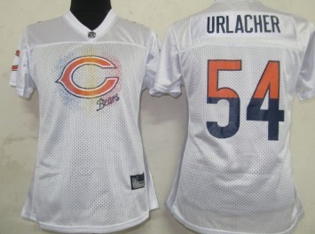 Chicago Bears #54 Brian Urlacher White Fem Fan Womens Jersey 